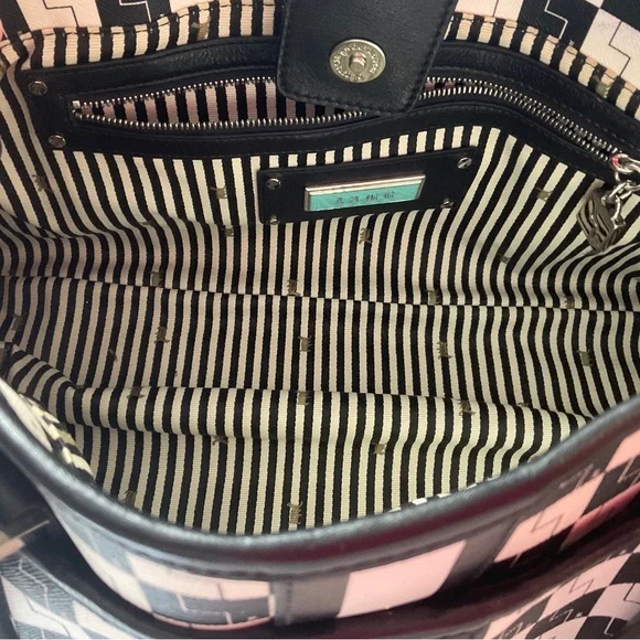 L.A.M.B. Black and White Checkered Satchel - Picture 5 of 16